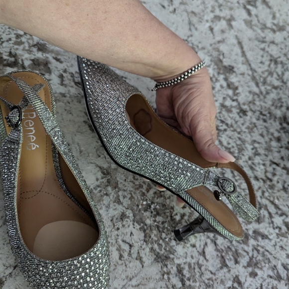 Rhinestone Sparkle Shoes J Renee New Year's Eve 🎉👠 shoes 7.5 - Picture 13 of 16